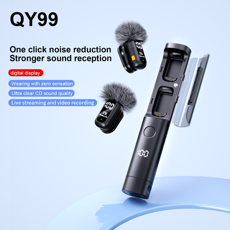 QY99 Wireless Lavalier Microphone — vue 3