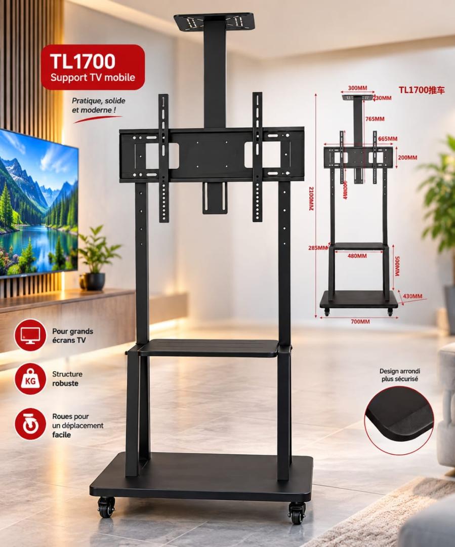 Support TV Mobile sur Roulettes TL1700 / TL2100 — vue 2