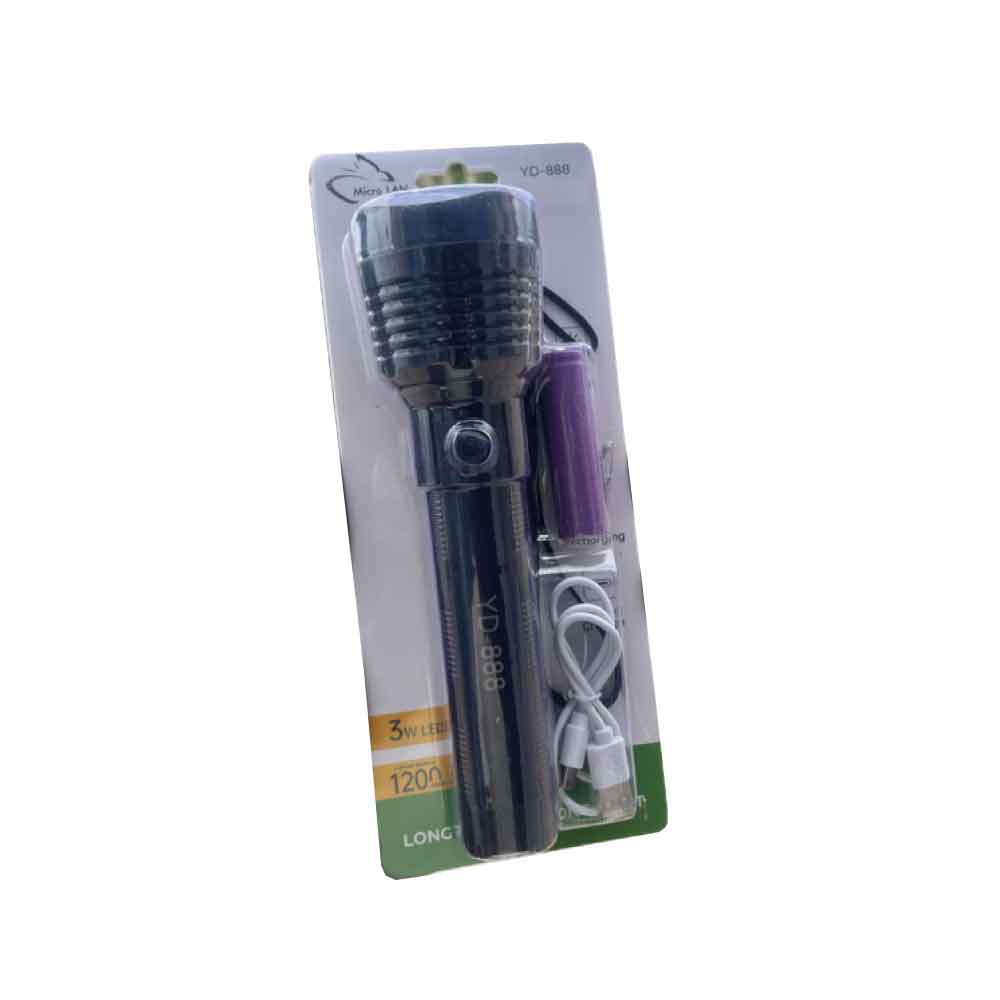 Lampe Torche LED 1200mAh Batterie Lithium rechargeable