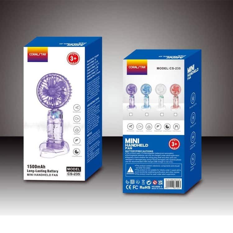 Mini ventilateur à main CS-235 - 1500 mAh portable et rechargeable