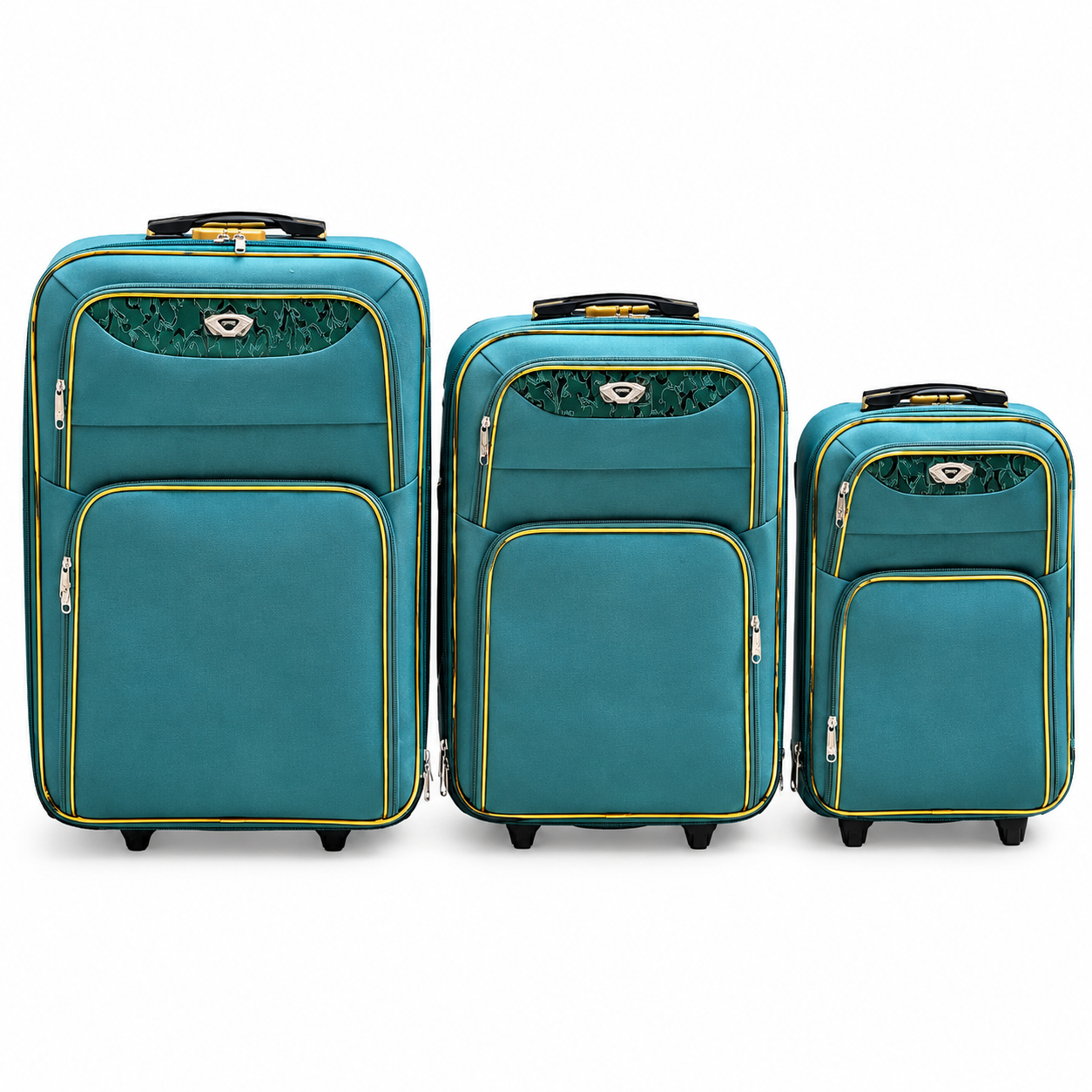 Valise de voyage ordinaire en tissu ensemble de 3 — vue 2