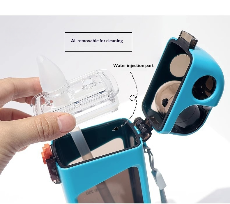 Gourde Bouteille d'Eau 350ml avec Paille Rétractable et Poignée — vue 4