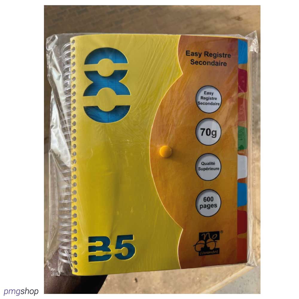 Cahier Easy Registre Secondaire - 600 Pages, B5, 8 Matières