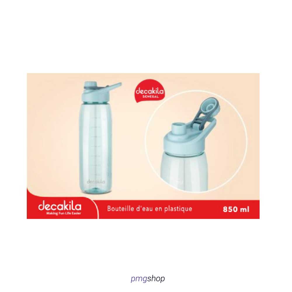 Bouteille d'eau en plastique transparent decakila - 850ml