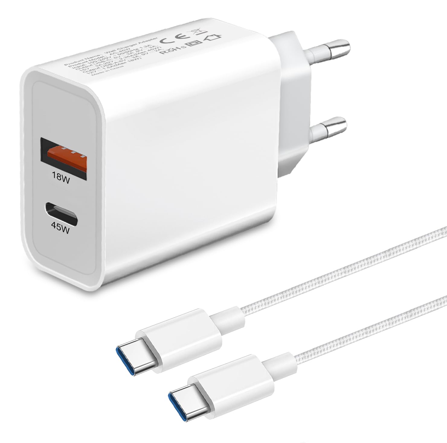Chargeur 45W GaN TDKC USB-C to C-cable
