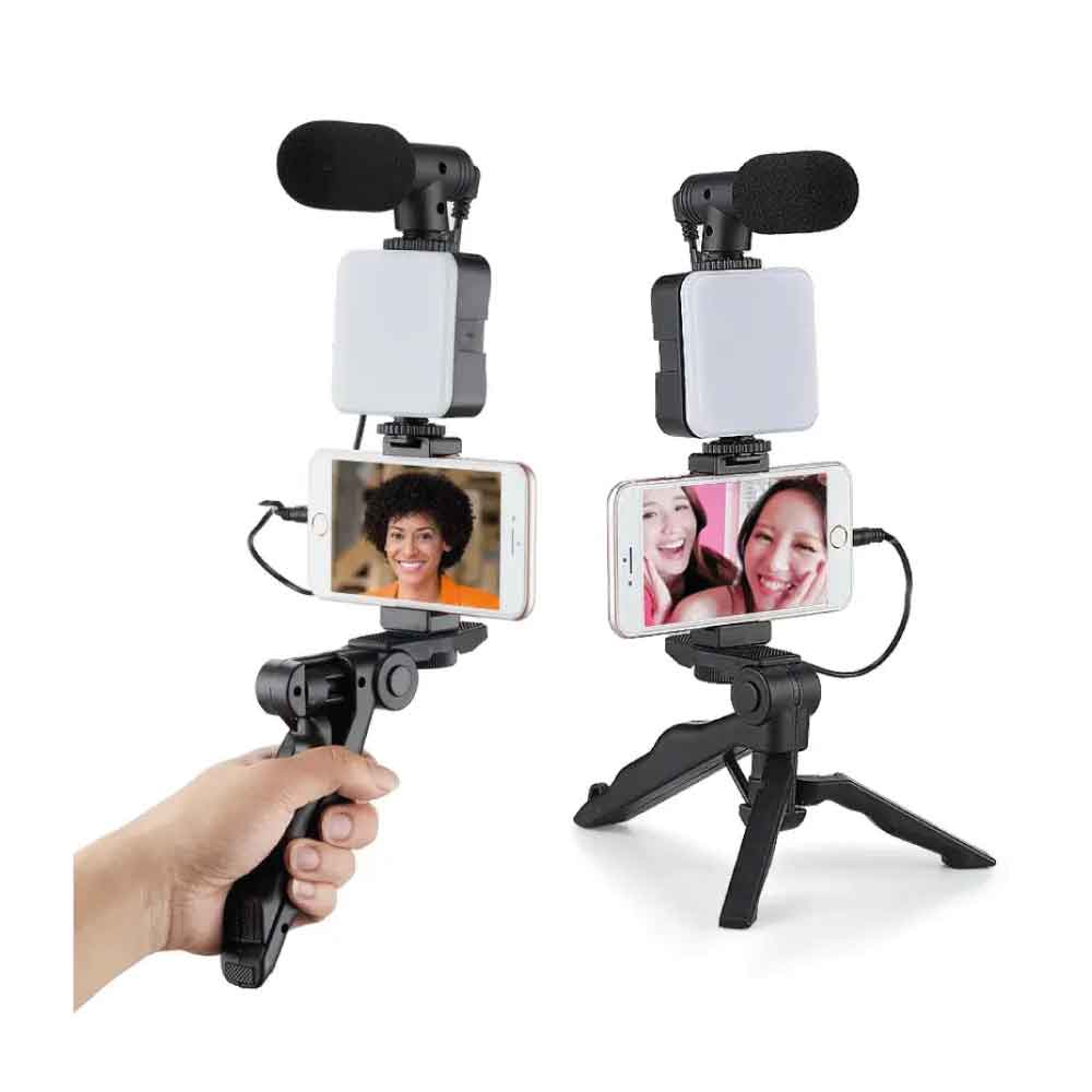 Trépied Snap Lives - Support téléphone avec micro et lampe LED
