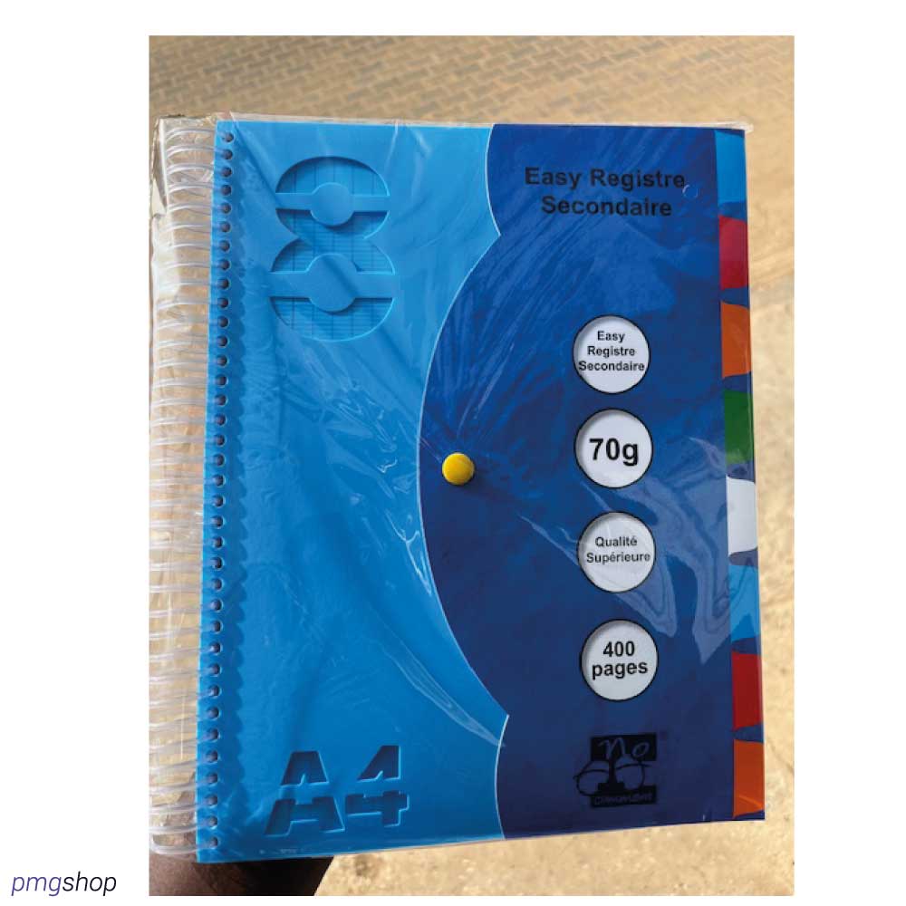 Cahier à Spirale Easy Registre Secondaire - 400 Pages, 8 Matières, A4