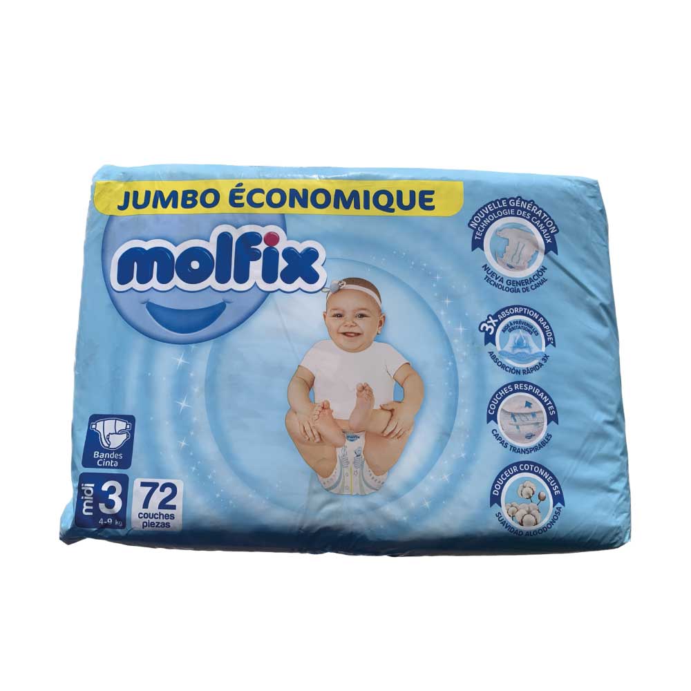 Molfix Taille 3 - Couches Bébé Jumbo Économique