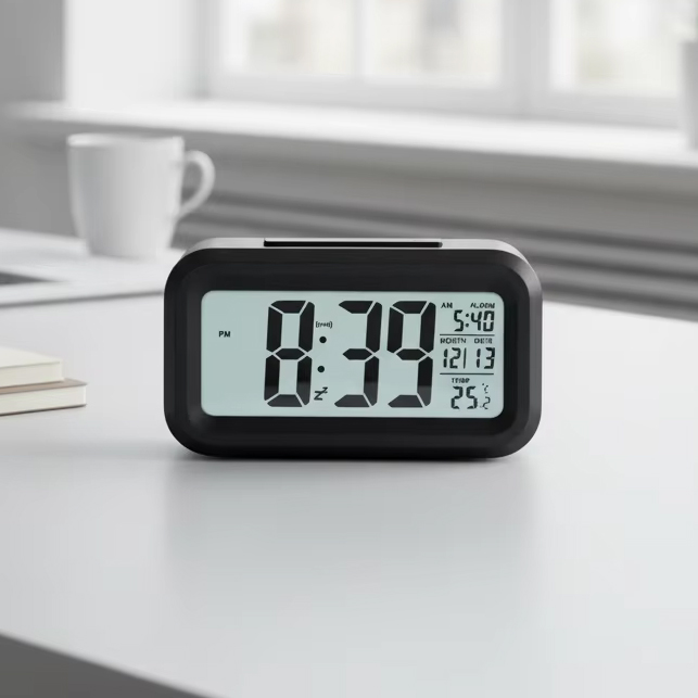 Horloge Numérique LCD Réveil pour Bureau et table