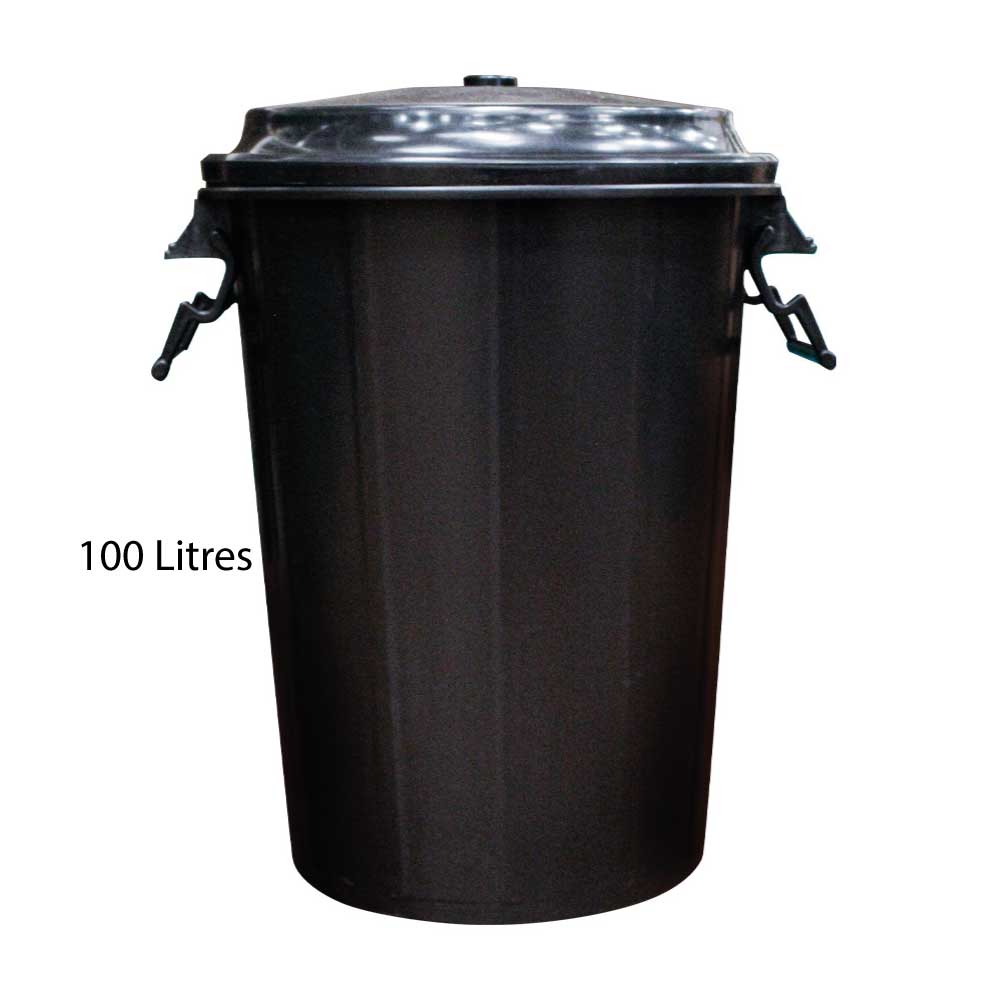 Poubelle Plastique Simpa avec Couvercle 100 Litres