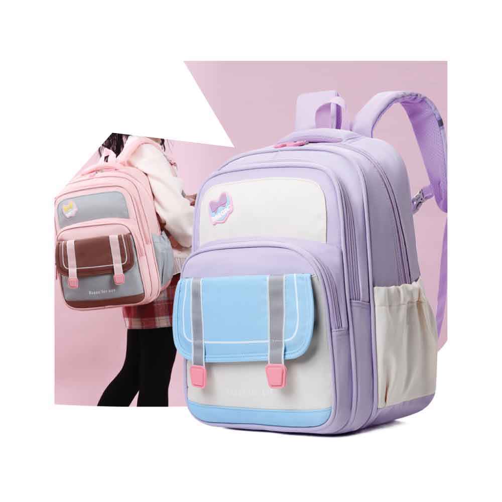 Sac à dos Magic pour fille – Rentrée scolaire 2025-2026 Violet & Blanc