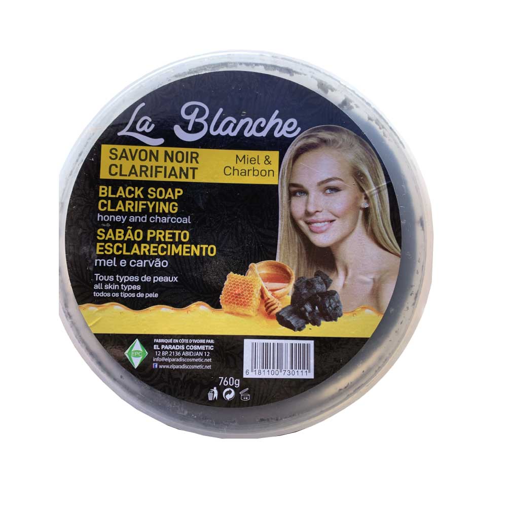 Savon Noir Clarifiant la Blanche au Miel et Charbon - Éclat Naturel