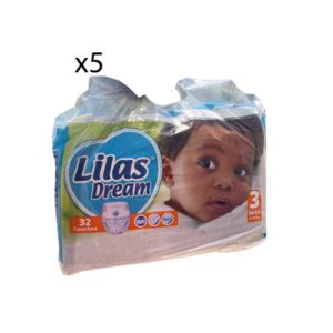 Balle de 5 Couches lilas taille 3 - 5 à 10kg