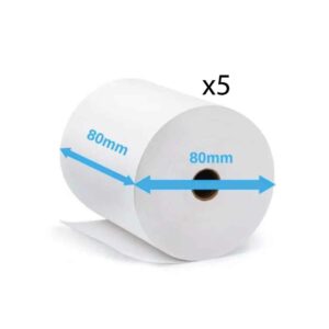 Papier thermique 80mm Pack de 5 rouleaux Papier thermique 80mm Pack de 5 rouleaux