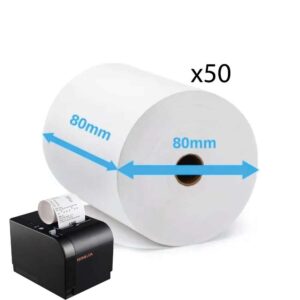 Papier thermique Dakar - carton de 50 rouleaux de 80mm Papier thermique Dakar - carton de 50 rouleaux de 80mm