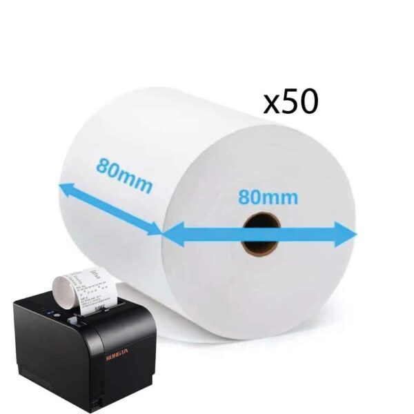 Papier thermique Dakar - carton de 50 rouleaux de 80mm