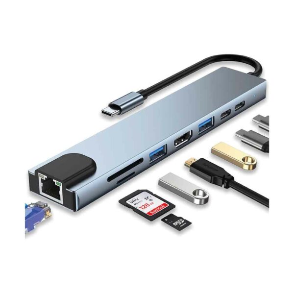 Hub usb c 8ports Adapter multifonction