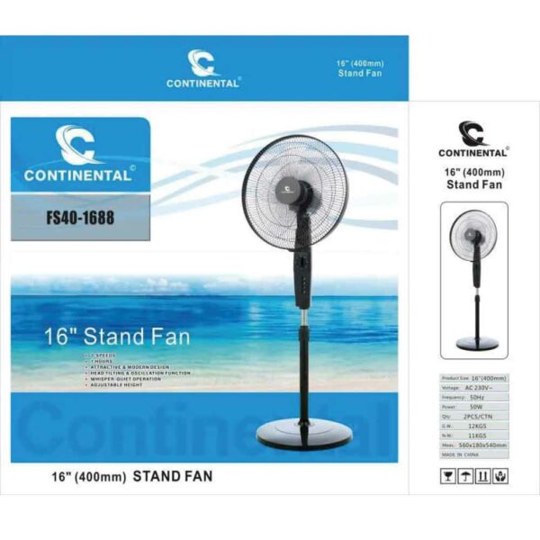Ventilateur 1688 sur pied 16 pouces continental